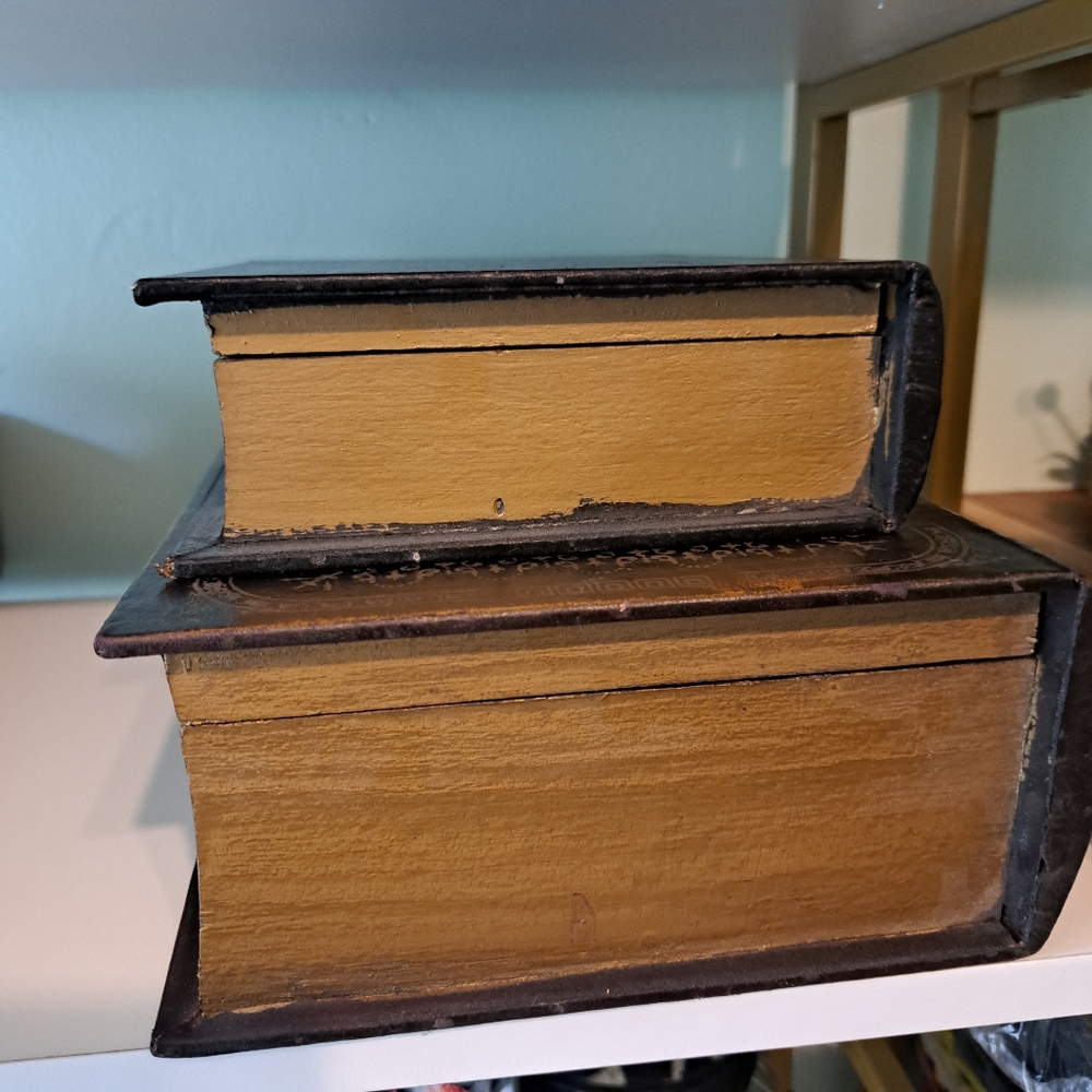 Decorative Faux Antique Book Box Set - Black - Picture 6 of 6